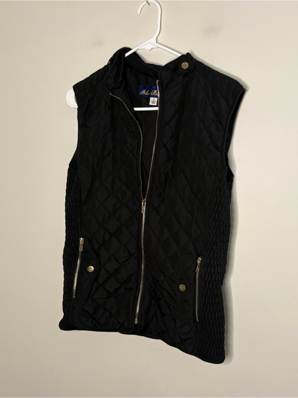 Blue Rain Women’s Small Black Quilted Lightweight Vest Classic Preppy Fall